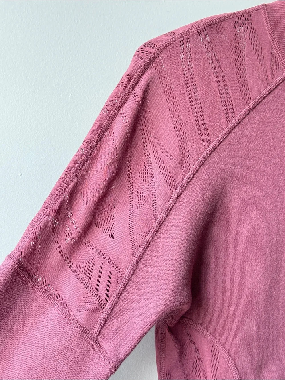 Alo Yoga Tempt Lace Yoke Bomber Jacket - Mauve Pink - Size XS